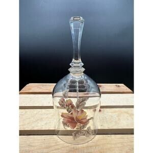 Vintage Glass Bell with Hand-Painted Floral Decoration